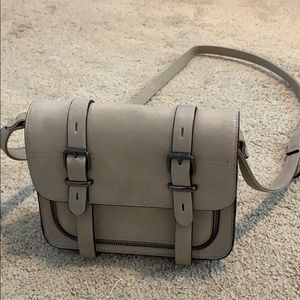 Taupe crossbody with zipper detail